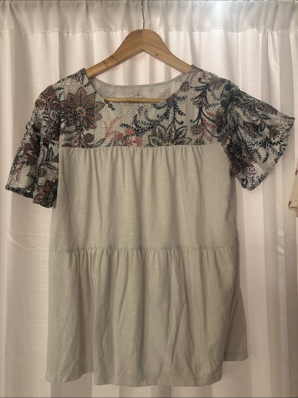 St. John's Bay Floral Mini Dress in Cream & Multicolor
